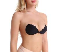 Generisch Reggiseno sollevatore senza spalline in silicone da donna in lingerie, Nero , Taglia unica
