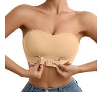 Generisch Reggiseno Top in pizzo con chiusura frontale per comfort nella vita quotidiana durante le attività ricreative.Design versatile per tutte le stagioni.Abbigliamento da donna, oro rosa, L