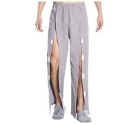 Generisch Reha - Pantaloni da uomo laterali di riabilitazione, con spacchi laterali, con bottoni automatici laterali, per la corsa, per l'autunno, per la cura del paziente, R Grigio chiaro, XXXL