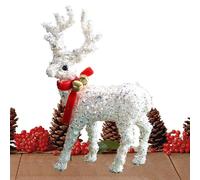 Generisch Renna di Natale, scultura di gioielli scintillanti, statuette di renna con sciarpa, per l'inverno, la casa, le vacanze, il giardino, la finestra, Halloween