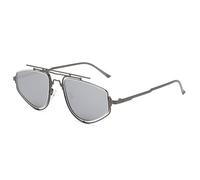 Generisch Retro Double Bridge Metal Frame Men's Sunglasses with Colour Gradient Mirror UV400 Protection Outdoor Sunglasses, Silver Mirror, Unit size
