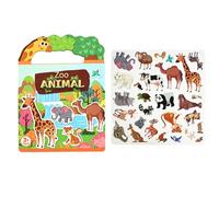 Generisch Reusable Sticker Book - Waterproof Static Cling, Educational Sensory Toys, Early Learning Fine Motor Skill Game, Airplane Car Travel Road Trip Supply | for 1 2 3