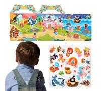 Generisch Reusable Sticker Book - Waterproof Static Cling, Educational Sensory Toys, Early Learning Fine Motor Skill Game, Airplane Car Travel Road Trip Supply | for 1 2 3