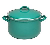 Generisch Riess, 0608-111, Pentola per carne con coperchio, 20 cm, 3,5 l, in acciaio smaltato, verde, 1,676 kg, 20 cm di diametro, 3,5 litri, 28 x 21,8 x 13,4 cm