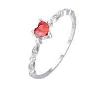 Generisch Ringelstrümpfe Blau 2024 Liebesring Ring mit Herzbesatz Zirkon Ring Ringe Steine (Silver, F)