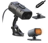 Generisch Riscaldamento auto da 12 Volt - Sbrinatore con ventola, riscaldamento 2 in 1 per auto con supporto a ventosa, per camion e finestre camper per per inverno ed estate