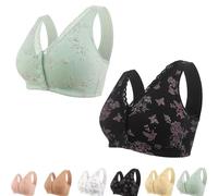 Generisch Rivastyle - Reggiseno con chiusura frontale, chiusura avvolgente anteriore, scollo a V, pizzo, comodo e pratico, senza ferretto, 2 pezzi-B., 50