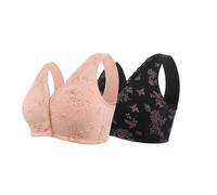 Generisch Rivastyle Reggiseno con chiusura frontale senza ferretto, comodo e pratico reggiseno avvolgente per donne anziane, 2pcs-f, 50