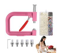 Generisch Rivettatrice con strass | Applicatore di fissaggio per perline | Strumento per rivetti a mano per abbigliamento, decorazione del tessuto, creazione di gioielli, borse, scarpe e accessori per