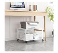 Generisch Rolling Printer Stand, supporto per stampa Under Desk a 2 livelli, scrivania mobile con 4 ruote e meccanismo di bloccaggio per mini stampanti 3D, bianco