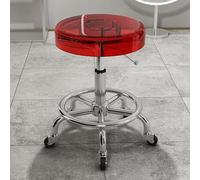 Generisch Rolling Stool Chair, Stainless Steel and Acrylic, Rotating and Lifting Function for Home, Office, Clinic, Beauty Studio, Tattoo, Kitchen