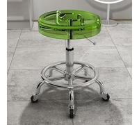 Generisch Rolling Stool Chair, Stainless Steel and Acrylic, Rotating and Lifting Function for Home, Office, Clinic, Beauty Studio, Tattoo, Kitchen