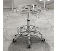 Generisch Rolling Stool Chair, Stainless Steel and Acrylic, Rotating and Lifting Function for Home, Office, Clinic, Beauty Studio, Tattoo, Kitchen
