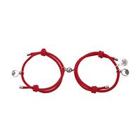Generisch Rosa Mm Bracciale E Anelli per gli amanti in lega di aspirazione magnetica braccialetti d'amore solenni Mm Elastico Naturale Gioielli, Taglia unica, Metallo