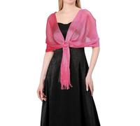 Generisch rosa, sciarpa glitterata da donna scintillante argento colorato fazzoletti avvolgenti con fibbia abito da sera damigella d'onore stola brillante festa elegante cerimonia festa sciarpa