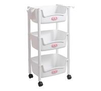 Generisch Rotella di cartone multiuso arrotolabile - Carrello portaoggetti a 2 livelli | Carrello multifunzione | Scaffalature durevoli | Carrello multiuso per stoccaggio a più piani