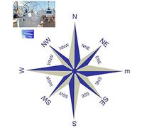 Generisch Rt81/1 Adesivo con bussola e simbolo nautico Rosa dei Venti, 35 x 35 cm