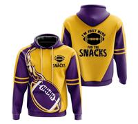 Generisch Rugby - Felpa con cappuccio da calcio, per uomo e donna, con coulisse, a maniche lunghe, da uomo, Lilla, M