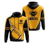 Generisch Rugby - Felpa con cappuccio da calcio, per uomo e donna, con coulisse, a maniche lunghe, da uomo, giallo., M