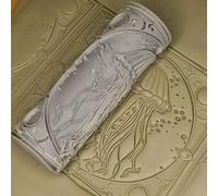 Generisch Rullo per argilla, realizzato a mano, manico in legno, argilla, rullo per texture, rullo per piastre, foglie, motivo fiocchi di neve, argilla, mattarelli strutturati per ceramica, 10 x 3 x 3