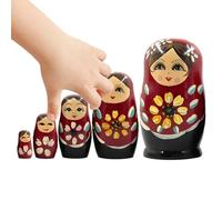 Generisch Russian Nesting Dolls | Tradizionale Babushka Stacking Doll | Wood Sculpture Compact Tabletop Ornamento per Entrance Kid Rooms Fireplace Bedroom Living Room Holiday