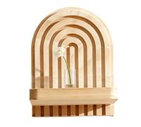 Generisch Rustic Wall Shelf, supporto per display in legno, spazio organizer con funzione di design storto, decorazione per la casa con finitura naturale, articolo interno per la casa