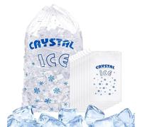 Generisch Sacchetti per ghiaccio con coulisse, in, chiusura in cotone, 100 pezzi, robusti e congelatori con coulisse, per picnic, viaggi su strada, campeggio, spedizioni, mezza età