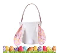 Generisch Sacchetti per la ricerca delle uova di Pasqua, per coniglietti pasquali, riutilizzabili, per la caccia alle uova, per feste e feste, Colore: rosa., vedi descrizione, Vedi descrizione