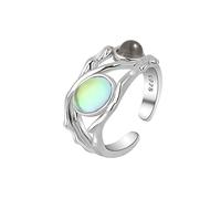 Generisch Sacchetto di iuta Anelli Argento Anello Luna Anello Regolabile Anello di Luna Arcobaleno Anello Sintetico Aperto Gioielli Regalo Per Le Donne 4 Anelli, Taglia unica, Metallo, Non pietra