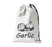 Generisch Sacchetto per cipolle, con cordino per conservare aglio, cipolle, patate, sacchetto riutilizzabile e lavabile con cordino, grande contenitore per alimenti per frutta e, a, vedi descrizione