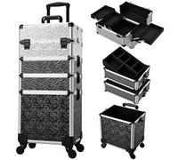 Generisch Salon Makeup Trolley Case 4 in 1 - Large Capacity Lockable Alloy Manicure Case with Wheels, multicolore, taglia unica