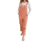 Generisch Salopette da donna a gamba larga, vestibilità dritta, pantaloni cargo autunno inverno pantaloni termici manica tinta unita con tasche multiple, eleganti e casual, con spalline regolabili