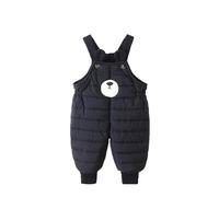 Generisch Salopette da sci per bambini, senza maniche, con chiusura lampo, per l'inverno, caldo, per bambini e ragazzi, Nero , 4-5 Anni