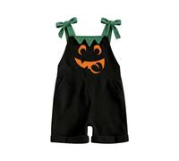 Generisch Salopette per Halloween con strisce a volto di zucca per una comoda tutina per tutti i giorni