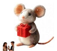 Generisch San Valentino Day Felt Mouse Ornaments, Needle Felted Mouse Couple Decor, Handmade Wool Felt Mouse Ornament, Cute Needle Mouse Doll for Tabletop Decor, Valentine's (Style A)
