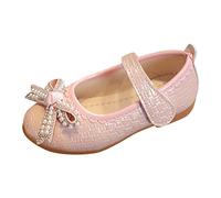 Generisch Sandali, 30 sandali, scarpe per il tempo libero, fondo piatto, leggere, con perle, con cintura ad arco, scarpe da ballo, Colore: rosa., 27.5 EU