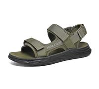 Generisch Sandali aperti da uomo con ampia chiusura adesiva e suola profilata, robusti sandali da esterno in verde oliva con cinghie regolabili, look outdoor per sport e tempo libero, Stile J01 verde