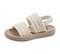 Generisch Sandali bianchi con fiocco, comodi sandali da ragazza alla moda, sandali da sera imbottiti, sandali con fibbia, resistenti all'abrasione, sandali per il tempo libero, sandali estivi semplici