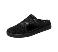 Generisch Sandali chiusi sul davanti, unisex, in rete, piatti, comodi, per il tempo libero, per spiaggia, città, giardino e piscina, Nero , 41 EU