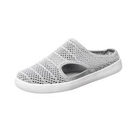 Generisch Sandali chiusi sul davanti, unisex, in rete, piatti, comodi, per il tempo libero, per spiaggia, città, giardino e piscina, grigio., 38 EU