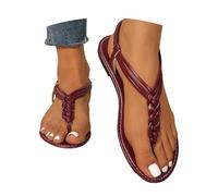 Generisch Sandali comodi sandali da donna per gite casual con punta aperta, perfetti per la primavera e l'estate, ideali da abbinare a jeans e abiti casual., Colore: rosso, 38 EU