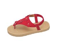 Generisch Sandali con infradito con motivo floreale per calzare comodamente, ideali come scarpe estive per il tempo libero all'aperto con supporto dell'arco plantare., Colore: rosso, 40 EU