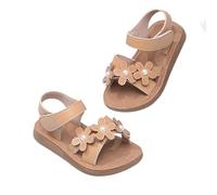 Generisch Sandali da bambina con decorazione floreale e perle, chiusura in , sandali estivi per il tempo libero, in materiale morbido, per bambini nella vita quotidiana e in vacanza, marrone, 25 EU