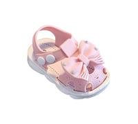 Generisch Sandali da bambina con zeppa con stampa floreale, antiscivolo, piatti, estivi, per escursioni, spiaggia, per interni ed esterni, Colore: rosa., 25 EU