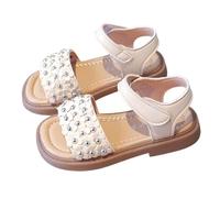 Generisch Sandali da bambina per bambini, comodi cinturini regolabili, leggeri e traspiranti, per il tempo libero, adatti per bambine da due a nove anni, beige., 30 EU