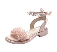 Generisch Sandali da bambina per bambini, con punta aperta, comodi, leggeri, traspiranti, per i più piccoli, principessa, spiaggia, feste, matrimoni, Colore: rosa., 35.5 EU