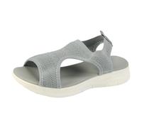 Generisch Sandali da donna alla moda con zeppa bassa, eleganti e confortevoli, dal design arioso, punta aperta per giornate calde, perfetti per l'estate, i viaggi e la vita quotidiana, A4 grigio, 36