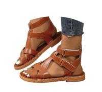 Generisch Sandali da donna comodi per il tempo libero Design a punta aperta Perfetto per la primavera Si può combinare con i jeans. Tacco medio per un comfort tutto il giorno., marrone, 38 EU