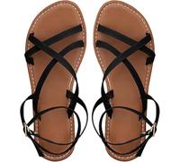 Generisch Sandali da donna con cinturino, stile bohémien, design a vite, estivi, eleganti, suola morbida, sandali romani, con punta aperta, scarpe da spiaggia, leggere, traspiranti, per feste, Stile