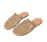 Generisch Sandali da donna con plateau traspiranti, comodi, con suola piatta, alla moda, per le vacanze, per il tempo libero, gold, 43 EU